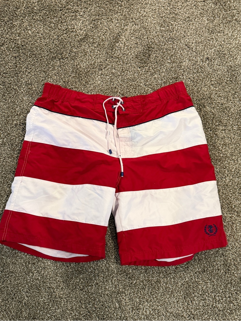 IZOD Men’s Striped Swim Trunks / Board Shorts Lined Mens XLG